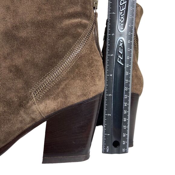 Alberto Fermani Ankle Boots Suede Brown Block Heels Women Size 6.5 EU 37 Italian - Picture 7 of 11
